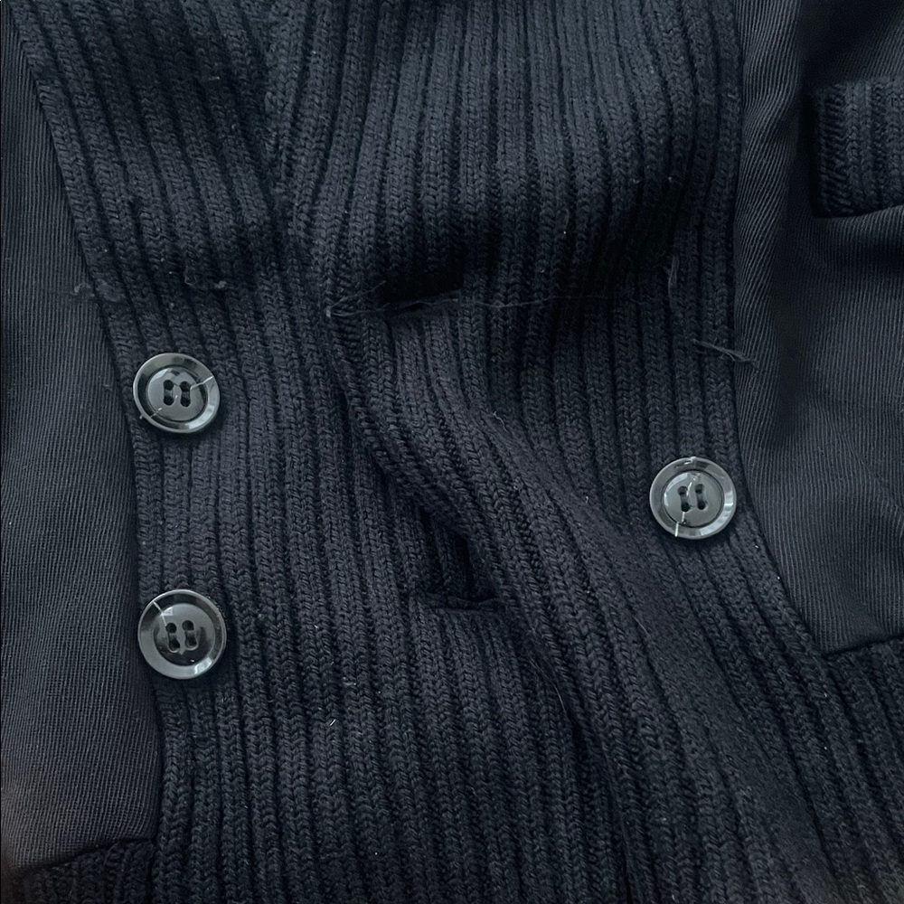 Black Ribbed Button-Up Jacket - image 4